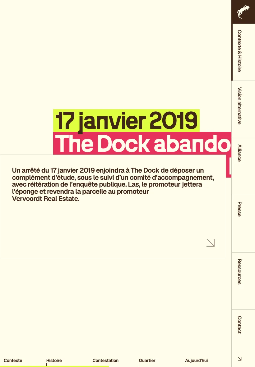 La frise sur une tablette en portrait : le titre du bloc 19 sort de l'écran