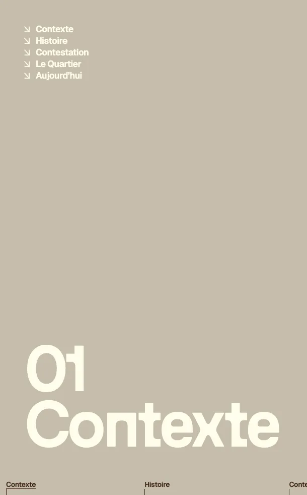 L'ouverture 01 Contexte : texte crème sur brun clair