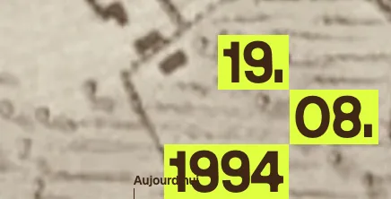 La date 19.08.1994 du bloc 02 qui recouvre le nom Aujourd'hui de la bande