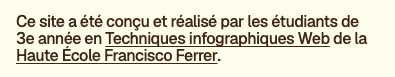 La phrase de Crédits avec ses deux liens soulignés